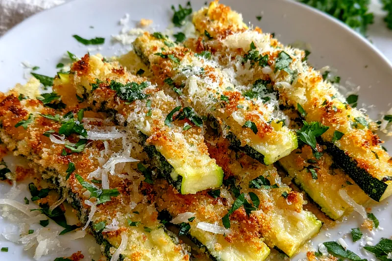 Cooking process for Baked Parmesan Zucchini Sticks