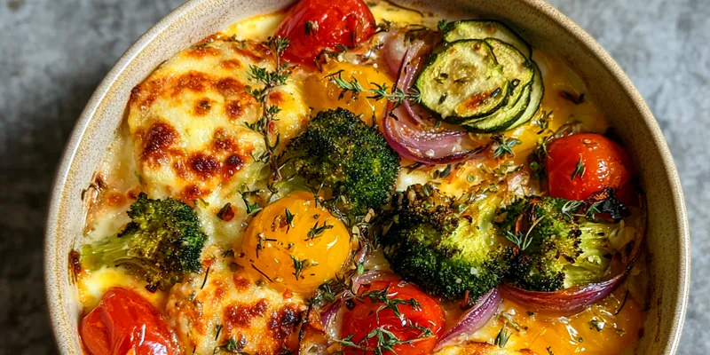 Delicious Baked Vegetable Medley served on a plate