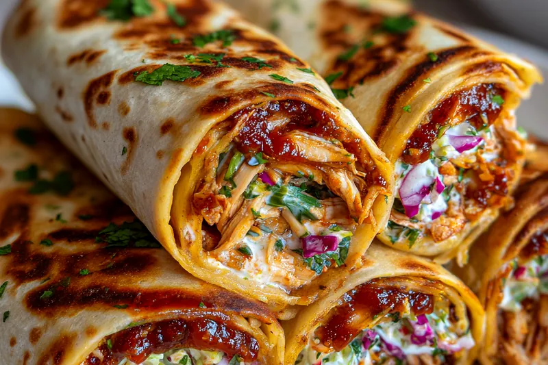 Fresh ingredients for BBQ Chicken Coleslaw Wraps