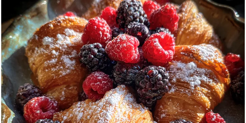 Delicious Berry Croissant Bake served on a plate