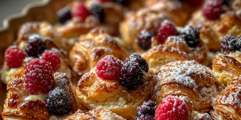 Delicious Berry Custard Pastry Bake served on a plate