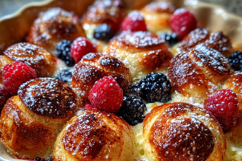 Fresh ingredients for Berry Custard Pastry Bake