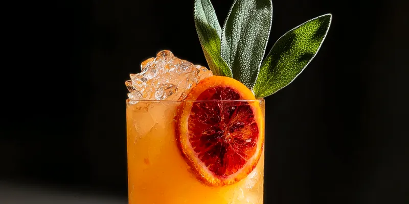 Delicious Blood Orange Bourbon Cocktail served on a plate