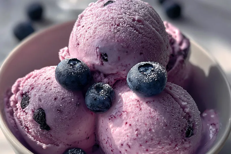Fresh ingredients for Blueberry Frozen Yogurt Delight