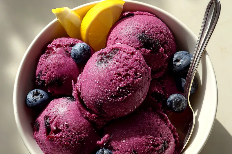 Cooking process for Blueberry Lemon Sorbet Delight