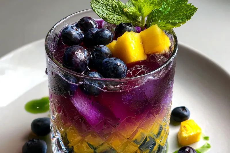 Fresh ingredients for Blueberry Pineapple Refreshment
