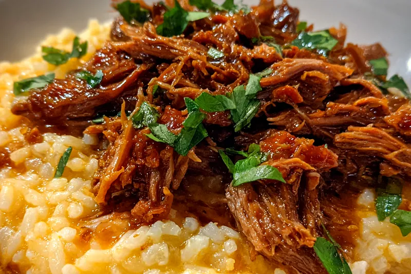 Cooking process for Braised Beef with Parmesan Risotto