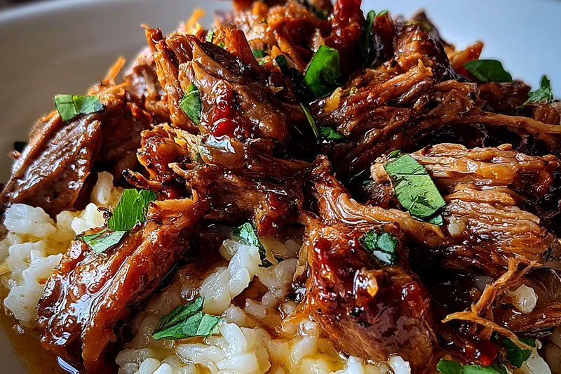 Fresh ingredients for Braised Beef with Parmesan Risotto