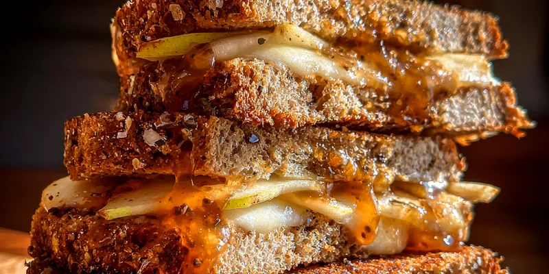 Delicious Brie Apple Grilled Sandwich served on a plate