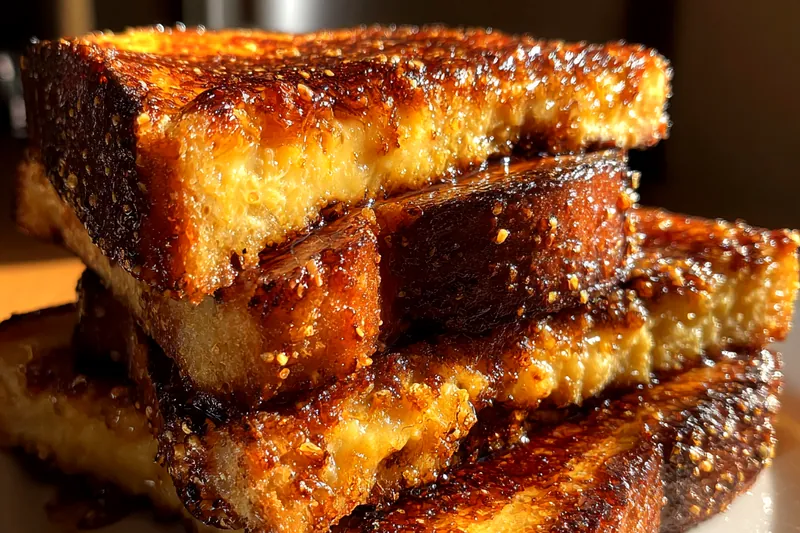 Cooking process for Caramelized Custard Toast