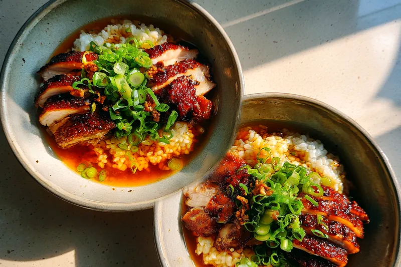 Cooking process for Caramelized Soy Chicken Bowl