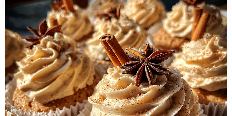 Delicious Chai Spiced Cupcakes served on a plate