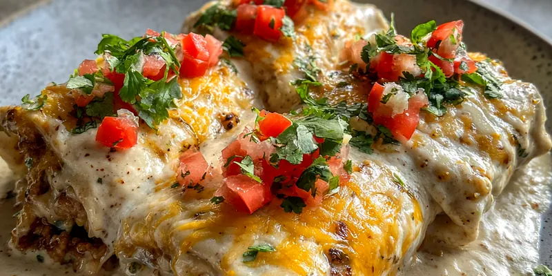 Delicious Cheesy Chicken Enchiladas served on a plate
