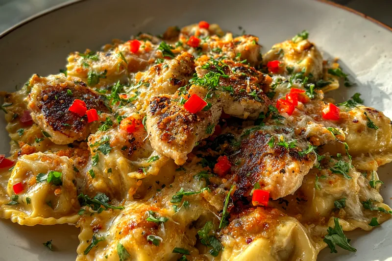 Fresh ingredients for Cheesy Chicken Tortellini