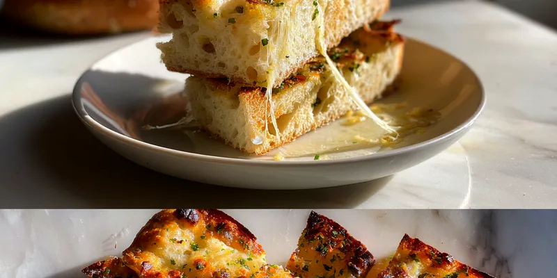 Delicious Cheesy Herb Focaccia served on a plate