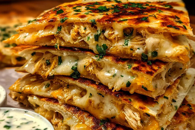 Cooking process for Cheesy Honey Chicken Quesadillas