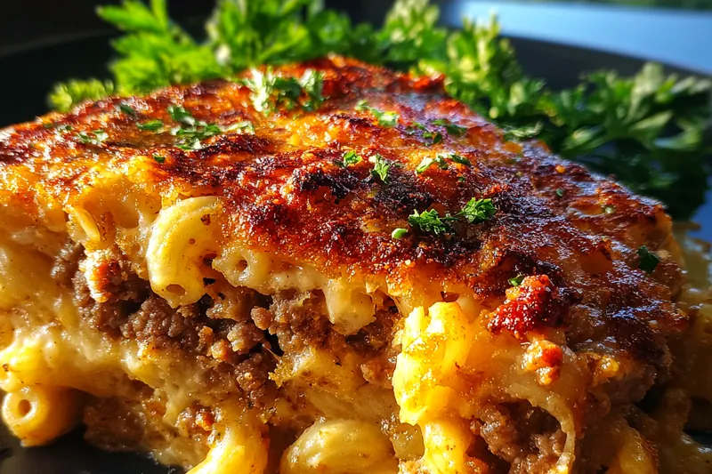 Fresh ingredients for Cheesy Macaroni Meatloaf