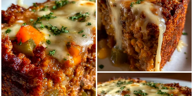 Delicious Cheesy Meatloaf Delight served on a plate