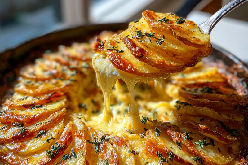 Cooking process for Cheesy Potato Bake