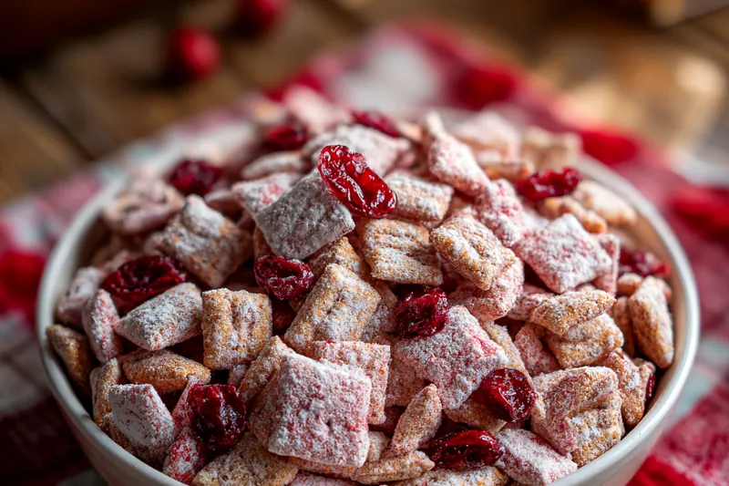 Fresh ingredients for Cherry Cheesecake Snack Mix