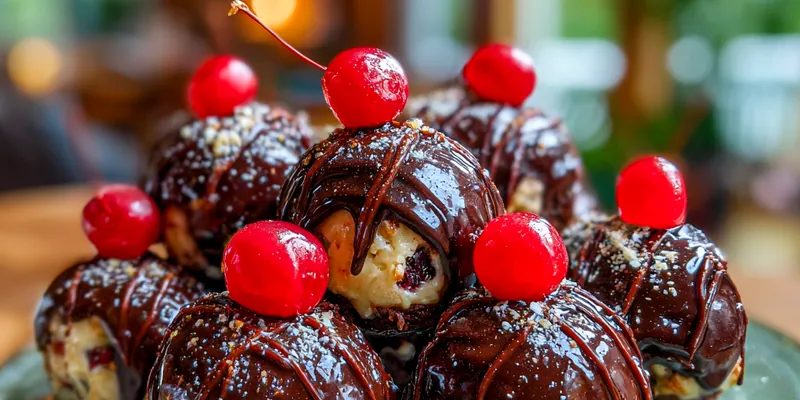 Delicious Cherry Chocolate Delights served on a plate
