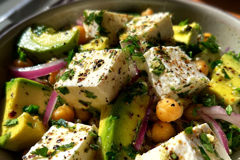 Fresh ingredients for Chickpea Avocado Salad