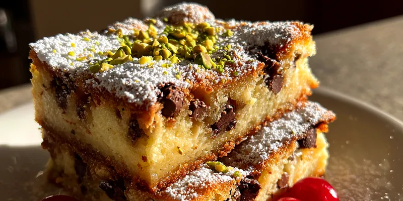 Delicious Chocolate Chip Cannoli Squares served on a plate
