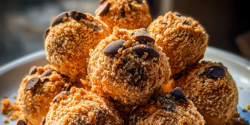 Delicious Chocolate Chip Cookie Balls served on a plate