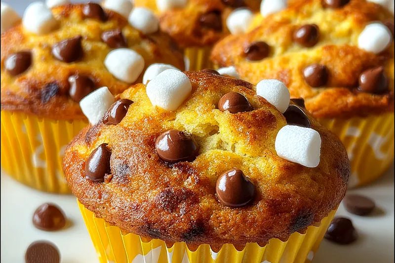Fresh ingredients for Chocolate Marshmallow Banana Muffins