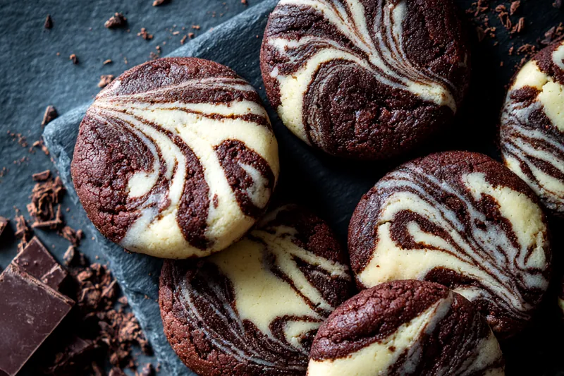 Fresh ingredients for Chocolate Marshmallow Swirl Cookies