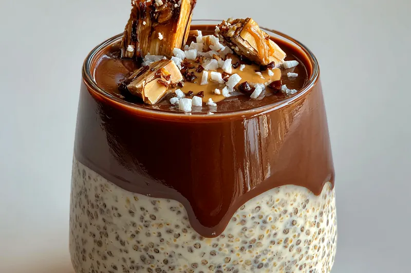 Fresh ingredients for Chocolate Peanut Chia Delight