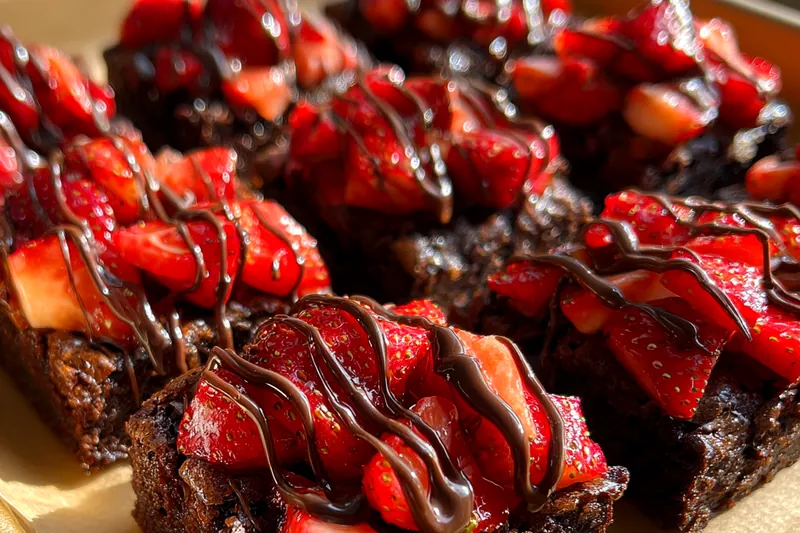 Cooking process for Chocolate Strawberry Brownies