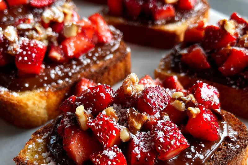 Fresh ingredients for Chocolate Strawberry Toast Delight