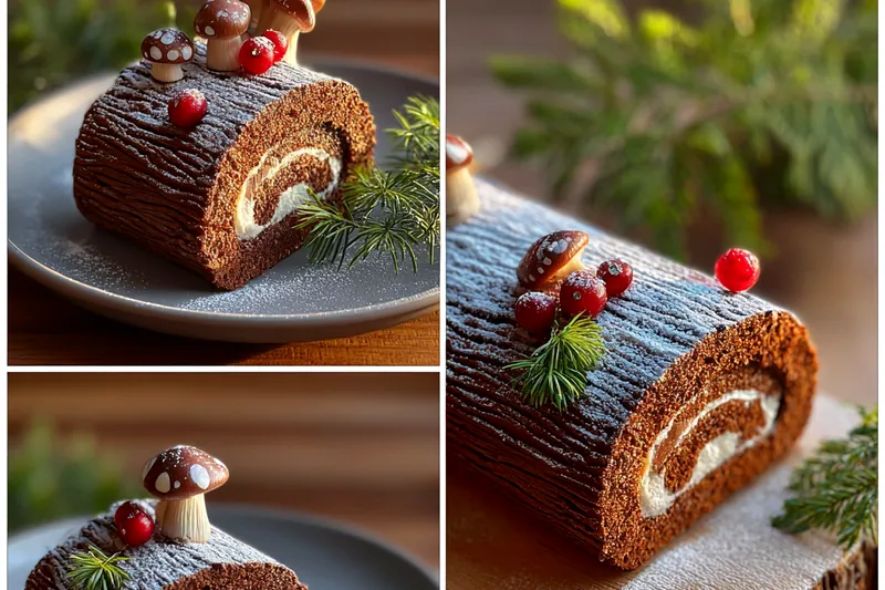 Cooking process for Classic Chocolate Yule Log