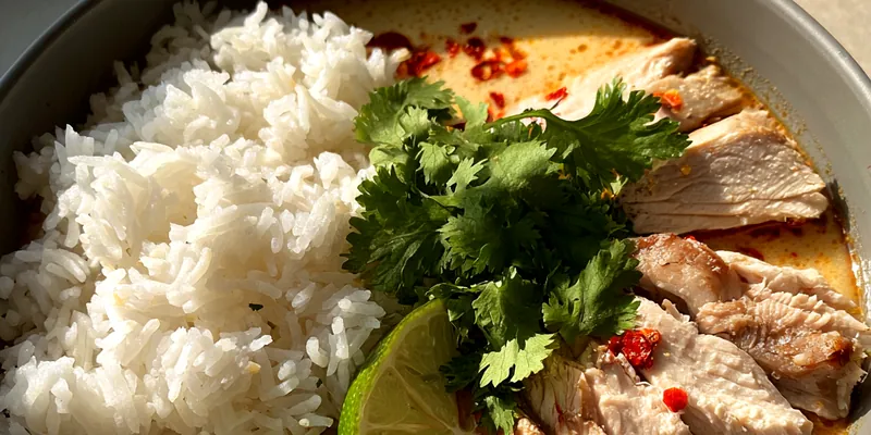 Delicious Coconut Chicken Broth served on a plate