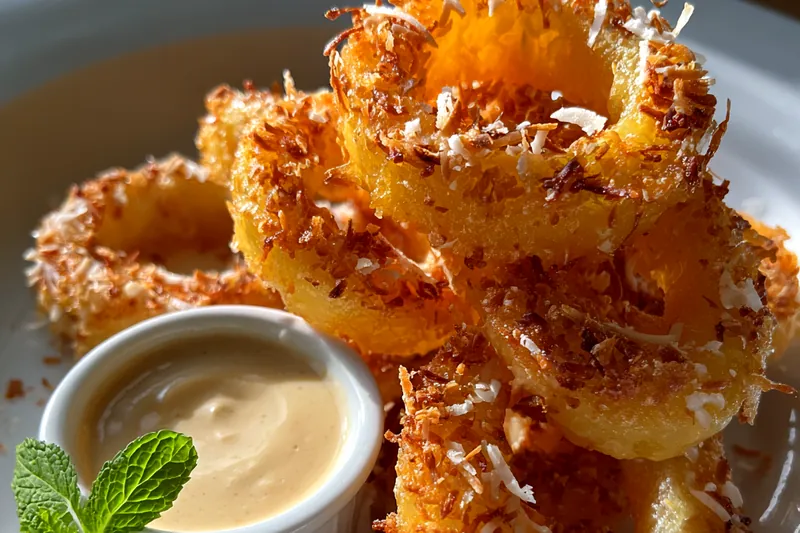 Cooking process for Coconut Fried Pineapple Rings