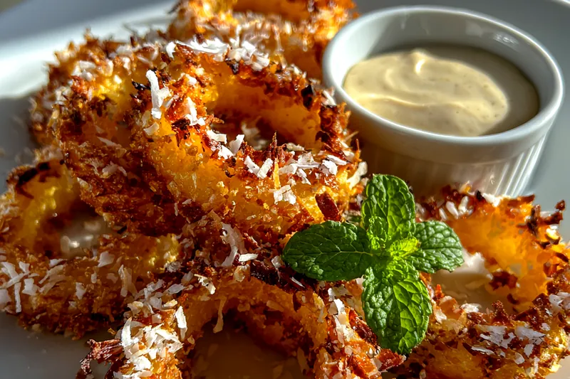 Fresh ingredients for Coconut Fried Pineapple Rings