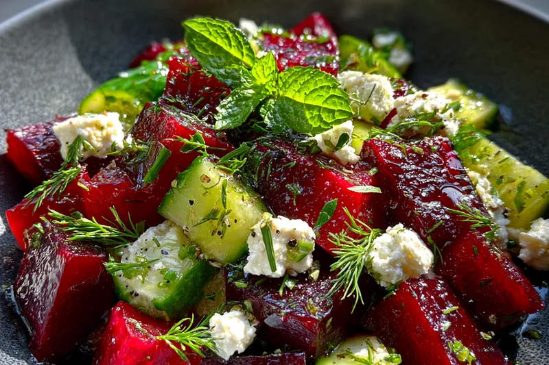 Cooking process for Colorful Beet Feta Salad