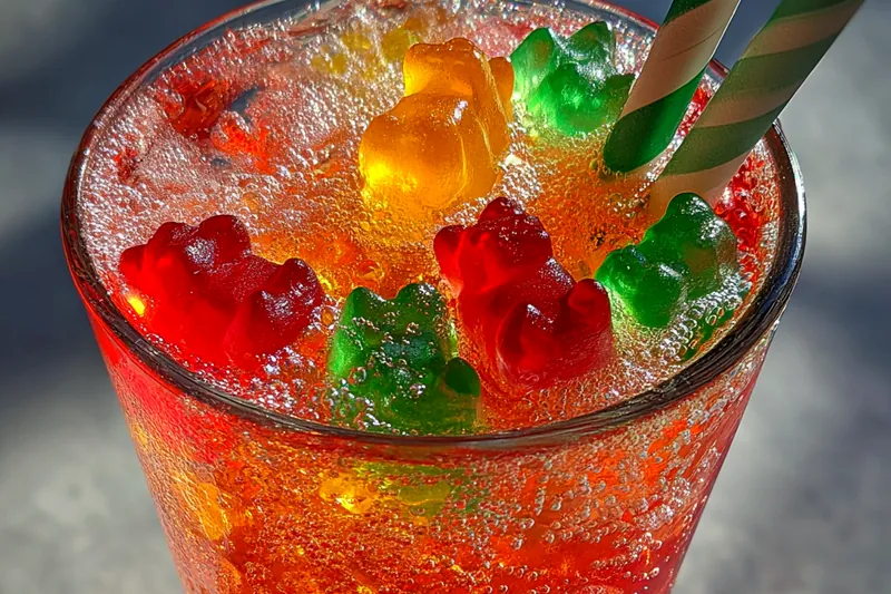 Fresh ingredients for Colorful Gummy Bear Drink