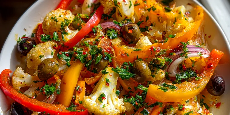 Delicious Colorful Vegetable Medley served on a plate