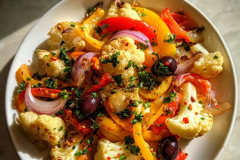 Fresh ingredients for Colorful Vegetable Medley