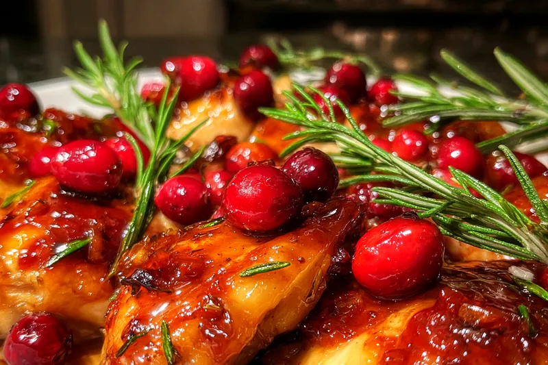 Fresh ingredients for Cranberry Glazed Chicken Thighs