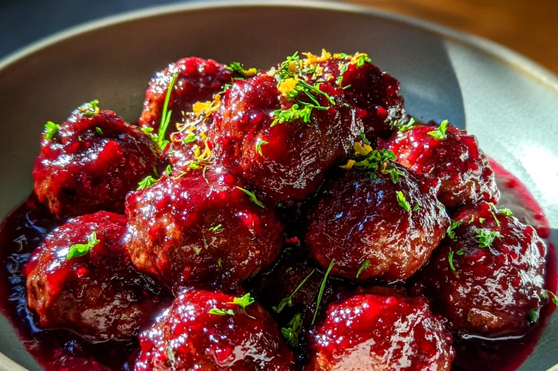 Cooking process for Cranberry Glazed Meatballs