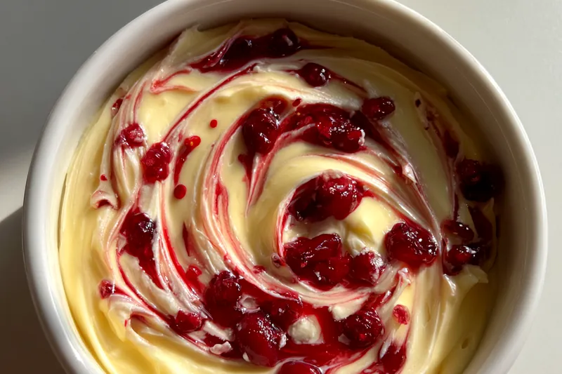 An arranged display of all ingredients for Cranberry Honey Butter Delight including cranberries, honey, and butter.