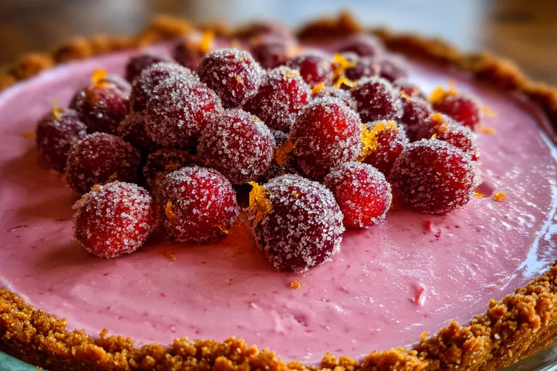 Cranberry Meyer Lemon Dessert baking in the oven, beautifully rising and turning golden brown.
