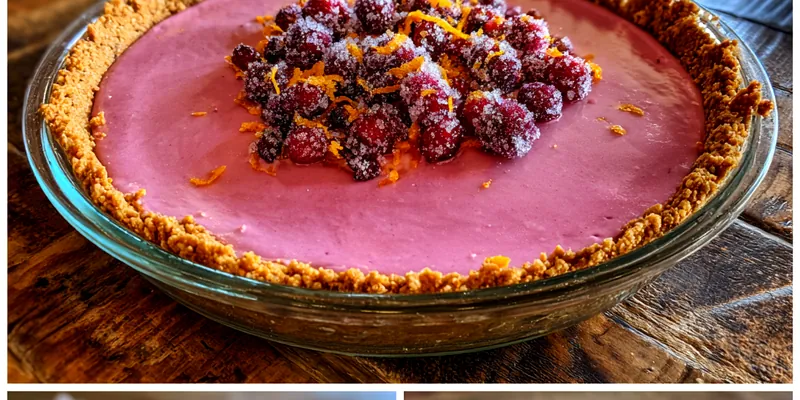 An elegant serve of Cranberry Meyer Lemon Dessert showcasing its vibrant colors and dusted with powdered sugar.