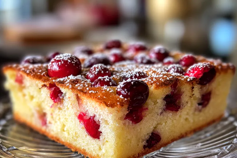 An array of fresh cranberries, oranges, flour, and butter laid out for Cranberry Orange Delight Cake preparation.