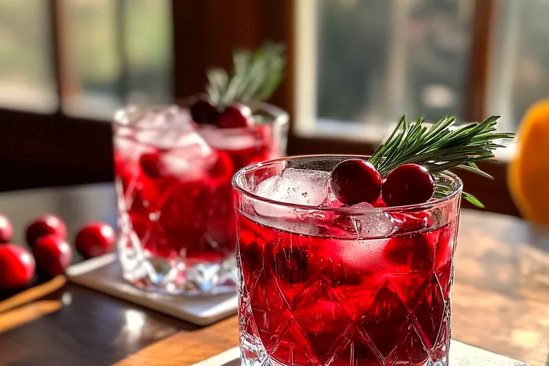 Fresh ingredients for Cranberry Orange Whiskey Cocktail