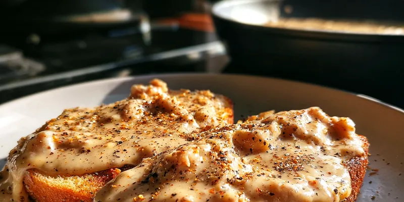 Delicious Creamy Beef Toast served on a plate
