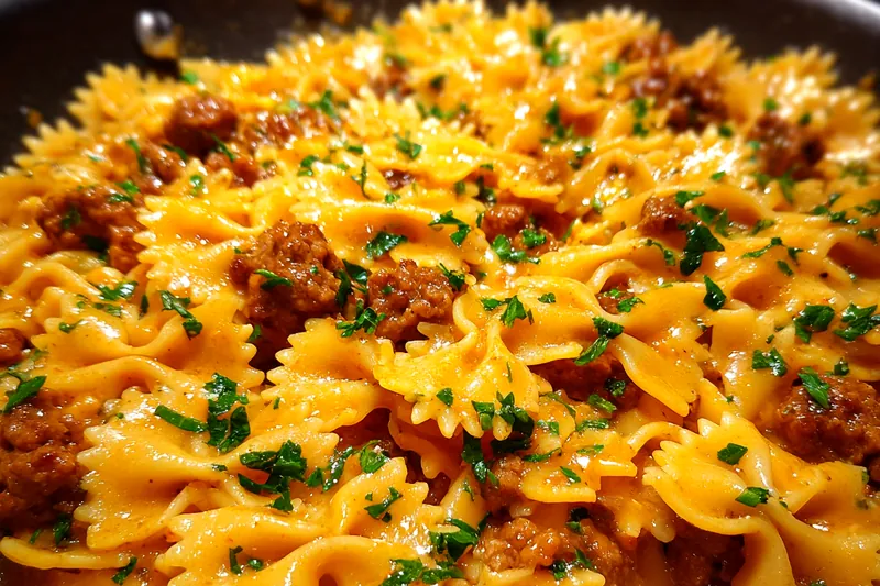 Cooking process for Creamy Cajun Bowtie Pasta